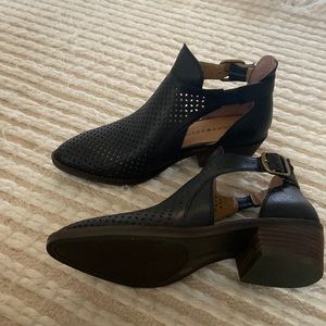 Black leather lucky booties